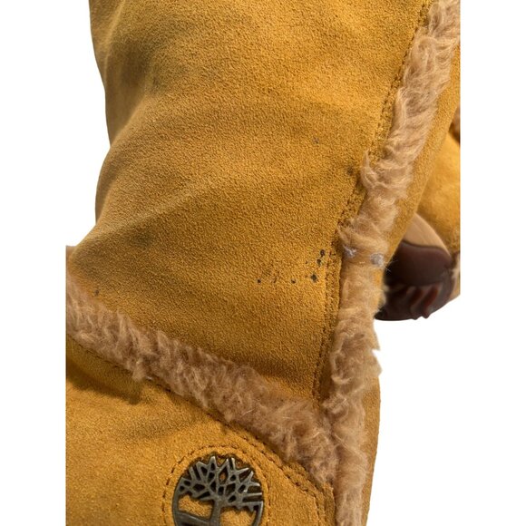 Timberland Womens 9W Tan Suede Fur-Lined Tall Boots With Rubber Soles - Picture 5 of 13
